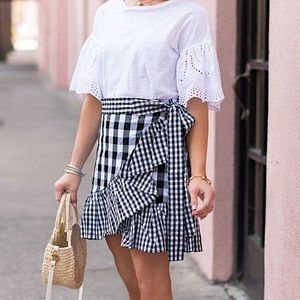 BP Gingham Wrap Skirt